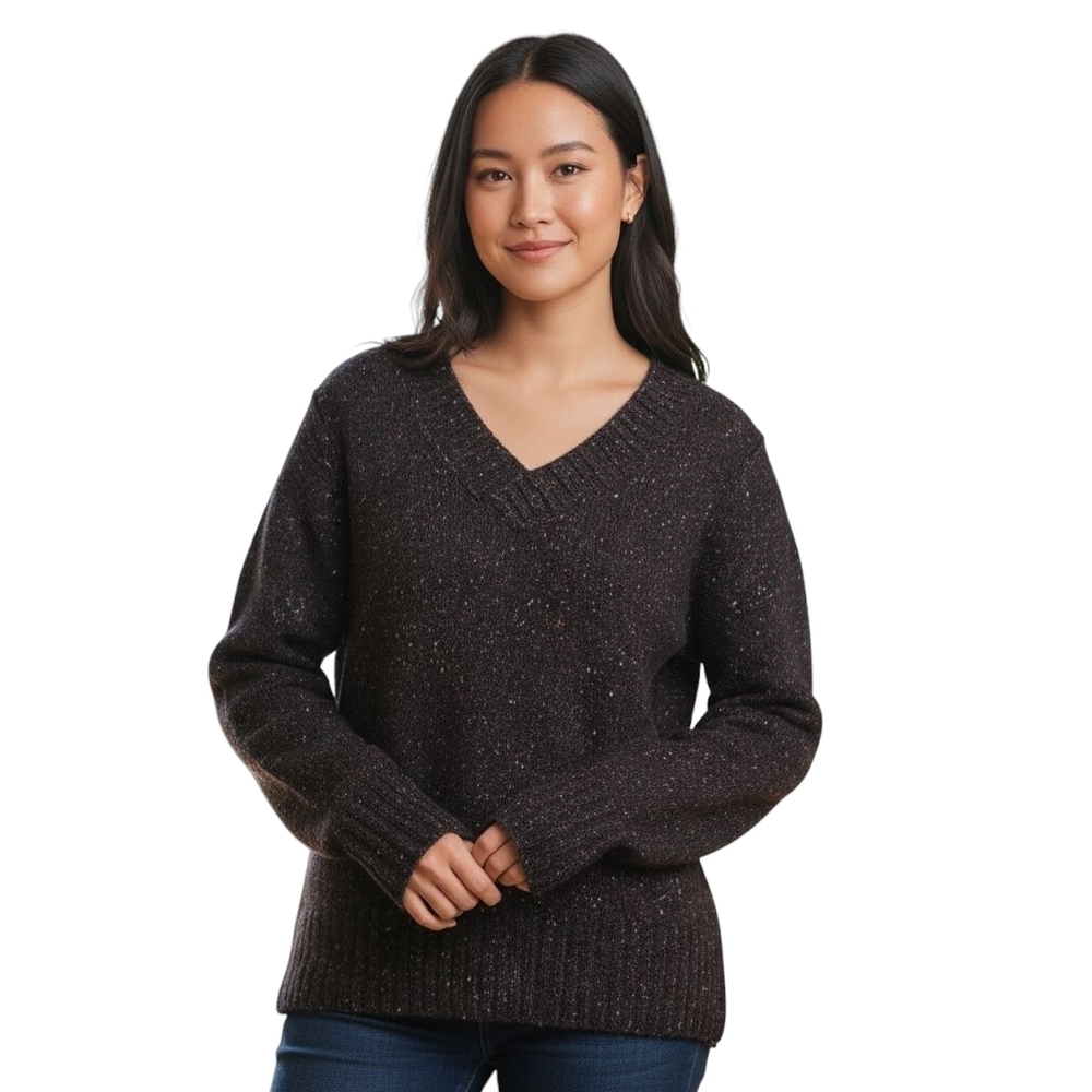Vintage Y2K Black Glittery V neck Sweater